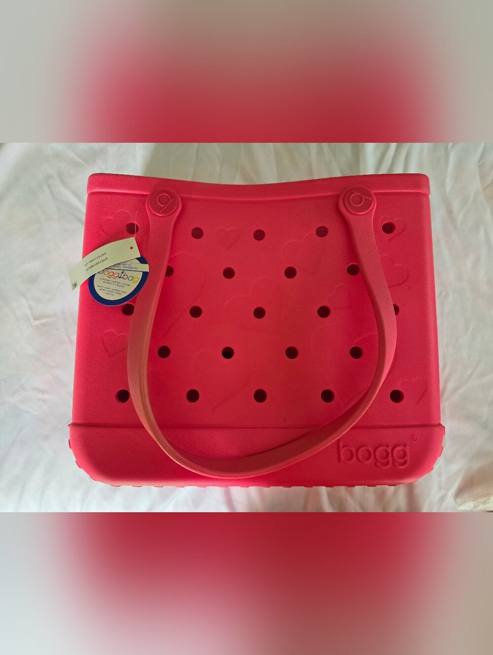 Bogg Baby Bag Watermelon Pink Tote With Hearts - NWT